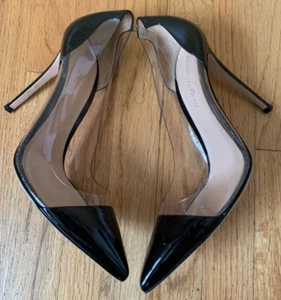 Gianvito Rossi black & PVC stiletto pumps heels 39 EUC! - Picture 1 of 6