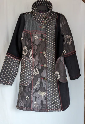 Neslay Coat Womens Sz T2 (S) Multicolor Tapestry Cotton Blend Patchwork - Image 1 of 4