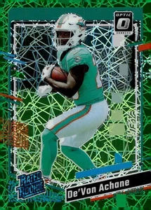 2023 Panini Donruss Optic - Rated Rookie De'Von Achane #269 Green Velocity Prizm - Picture 1 of 2