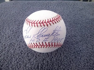 HALL OF FAMER ENOS SLAUGHTER SIGNED OFFICIAL LEAGUE BASEBALL PSA DNA COA - Picture 1 of 6