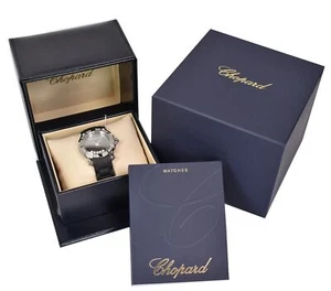 Chopard Happy Sport Watch 36mm Black Rubber Strap 5 Diamonds / Date - Picture 1 of 10