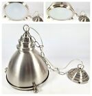 Vintage Silver Industrial Metal Ceiling Pendant Shade Hanging Light & Lampshade
