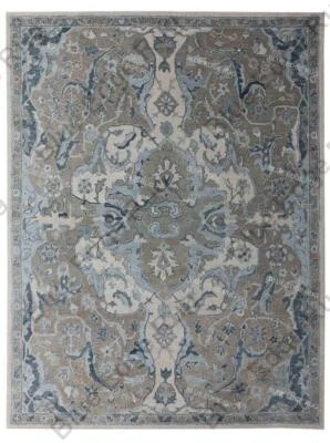 William Morris Nolan Wool Area Rugs Medallion Bohemian Carpet Hand Tufted. - Image 1 of 4