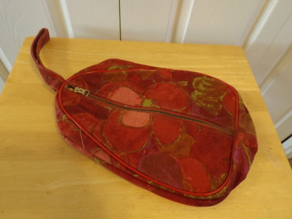 Maleta Retro Mod Equipaje de Mano Tela Floral Geométrica Años 60’s 70’s De Colección Foto 1 de 3