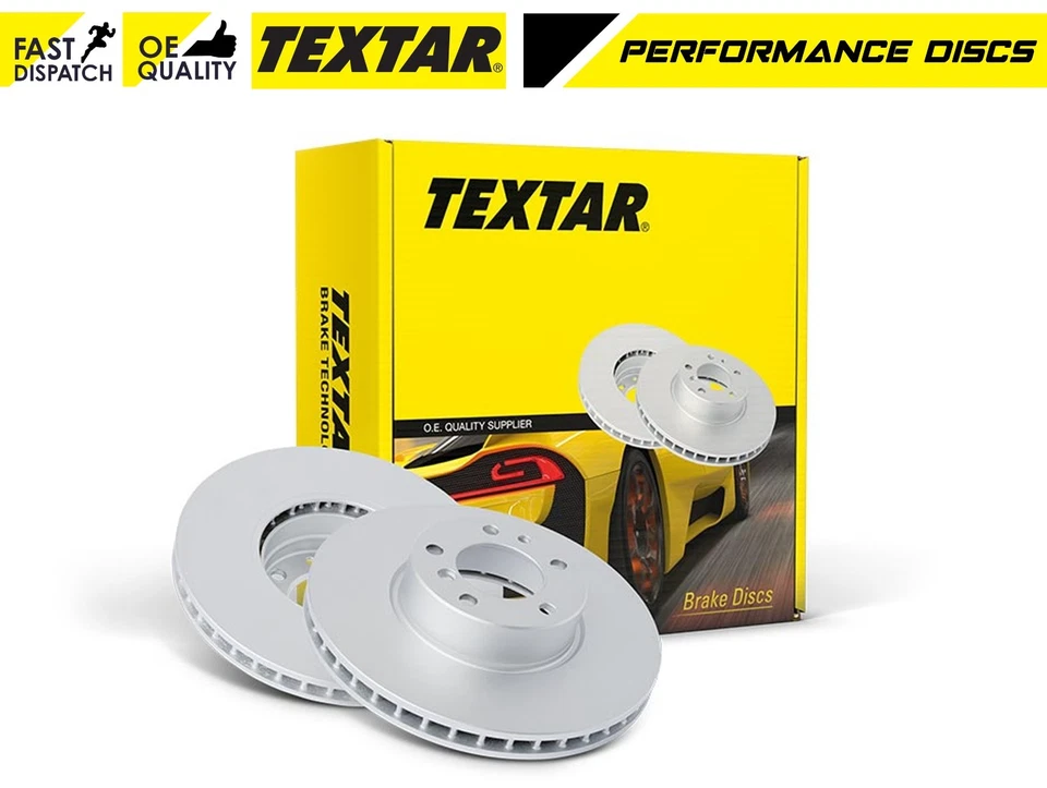 NEW TEXTAR BMW 5 6 E60 E63 SERIES FRONT VENTED BRAKE DISCS SET PAIR 34116763824 - Image 1 of 1
