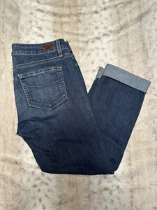 Paige Jimmy Jimmy Crop Denim Size 26 Crop Rolled Hem Dark Wash - Picture 1 of 4