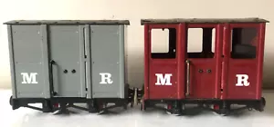 MAMOD RW4 GOODS VAN WAGON + RW5 PASSENGER COACH - O GAUGE ~ GOOD USED - Picture 1 of 20