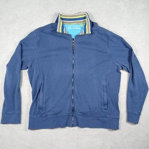 Robert Graham Jacke mit durchgehendem Reißverschluss Herren XL Strick Baumwolle Bartolomeo marineblau Pullover - Bild 1 von 24