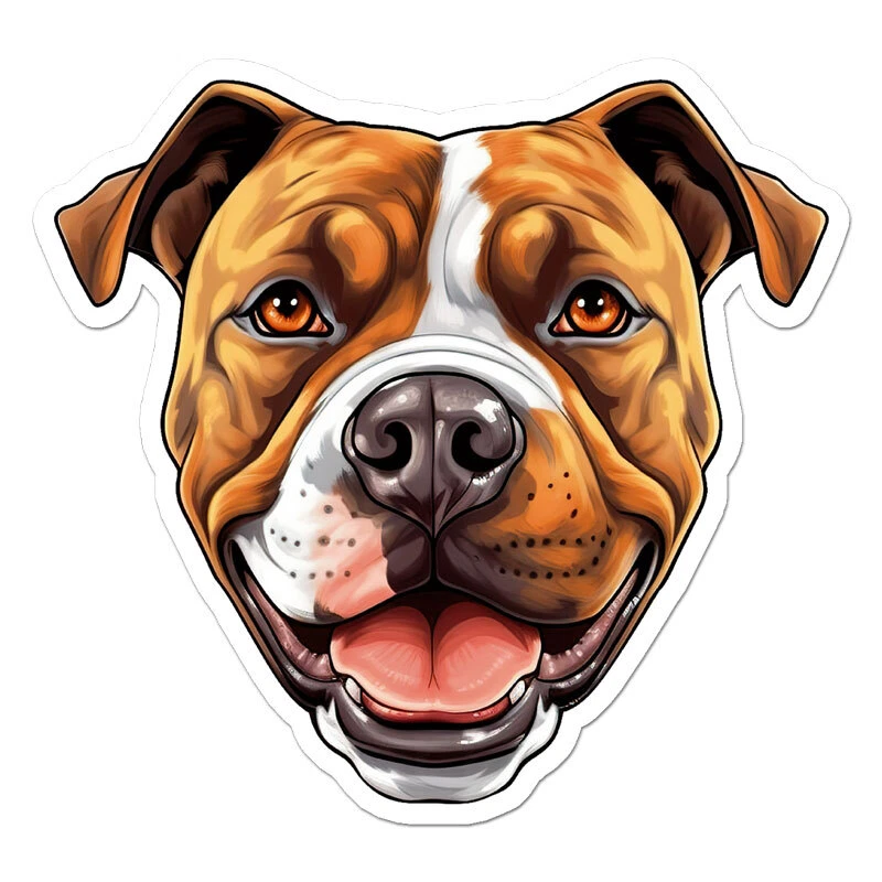 SMOKING GUN DECALS American Pit Bull Dog, Vinyl Decal Sticker, Indoor Outdoor, 3 Sizes, #11312