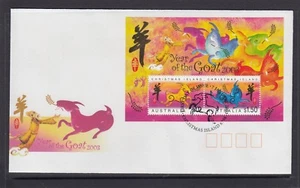 CHRISTMAS IS  2003  Year of the GOAT MINISHEET on FDC - Bild 1 von 1