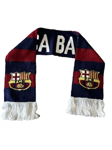 BARCA FCB FOOTBALL SOCCER FAN DOUBLE SIDED SCARF ONE SIZE - Picture 1 of 4