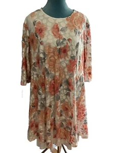 JESSICA HOWARD Womens Floral 3/4 Sleeve Sheath Dress Plus 20W - Picture 1 of 5
