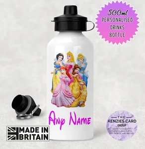 Personalised Disney's Princess Multi Kids Sports Drinks Water Bottle v2 - Picture 1 of 1