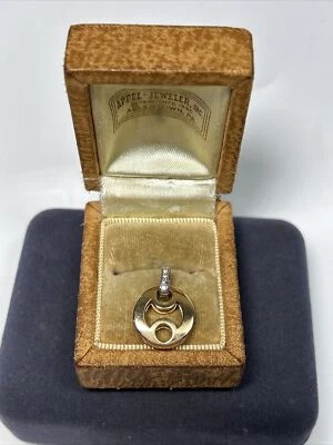 Colgante Roberto Coin Oro Rosa y Blanco Sólido 18k y Diamante Bail Marina Foto 1 de 4