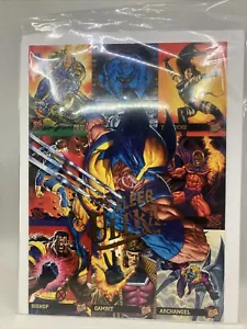 MARVEL Fleer 1995 X-MEN RIVENDITORE PROMO / JUMBO Card WOLVERINE 9 carte 8x10 foglio - Foto 1 di 11