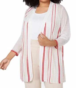 Alfani Womens Plus Size Mix Stitch Cardigan-3X - Picture 1 of 5