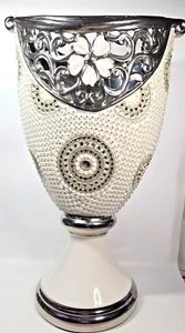 Jarrón grande D’Lusso Designs Alea - Brillante - Perlas de imitación y joyas - 17" de alto - Imagen 1 de 13