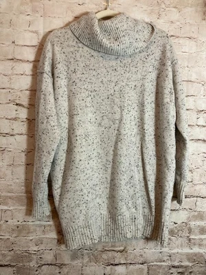 Suéter Athleta Mujer Pequeño Gris Moteado Lana y Cachemira Capucha Cuello Pullover Foto 1 de 4