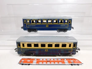 EC146-2# 2x Hornby Meccano Spur 0 Blech Wagen CIWL 4025 Pullman 4218 Restaurant - Picture 1 of 5