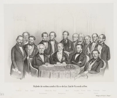 Mitglieder der Akademie, Wien, Mathematiker, um 1855, Lith. Unbekannt (19.Jhd) - Bild 1 von 4