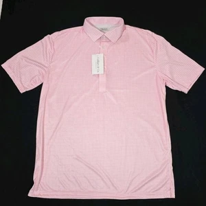 Collars & Co Polo manica corta uomo camicia rosa quadri abito colletto - X-Large nuova con etichetta - Foto 1 di 6