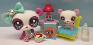 LITTLEST PET SHOP #2674 2675 CUTEST STORY TIME WITH MOMMY & BABY PANDA BEAR SET - Picture 1 of 12