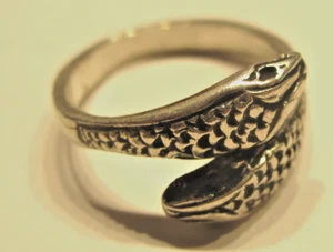 ANILLO SERPIENTE SUPERPUESTO PLATA ESTERLINA TALLA M - Imagen 1 de 2