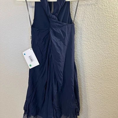 Vestido halter retorcido azul marino Patrizia Pepe talla 40 vestido de noche formal Foto 1 de 4