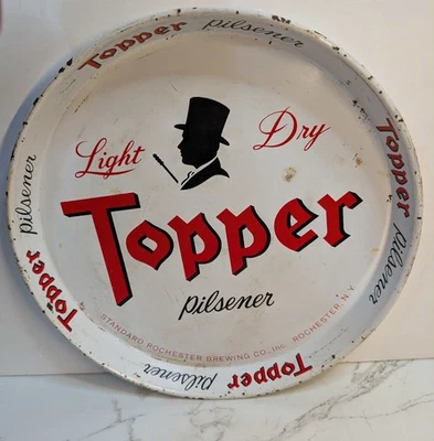 Vintage Topper Pilsener Beer Tray Standard Brewing Rochester, NY by CANCO  - Image 1 of 4