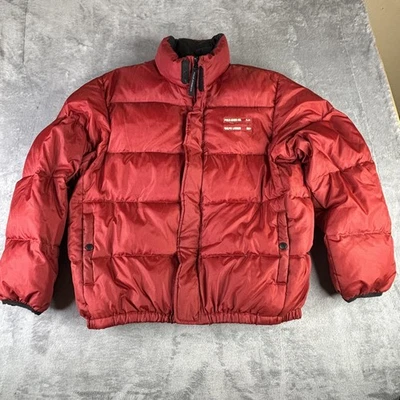 Polo Jeans Co Ralph Lauren 夹克男式大号红色羽绒绗缝冬季 DG7 — 第 1/4 张图片