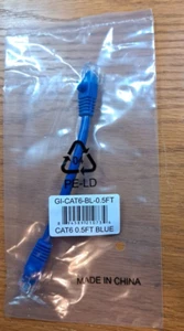 6 INCH Cat6 SHIELDED Ethernet RJ45 Patch Cable  Stranded  Snagless Booted  BLUE - Picture 1 of 2
