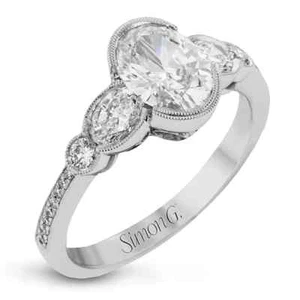 Ladies 18 K White Gold Dia Ring with 1.68 ct.t.w.and 1.16 ct.Center by Simon G - Picture 1 of 1