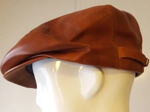 Vintage, United Hatters, Cap & Millinery Wkrs, Brown, Leather Flatcap (Size Med) - Picture 1 of 11