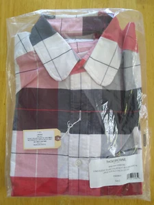 New Thom Browne White Red Big Check Oxford Button Down Club Collar TB2 15-33 - Picture 1 of 8