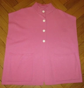 Parfois rosa Strick Poncho mit Druckknöpfen vorne ärmellos M - Bild 1 von 4