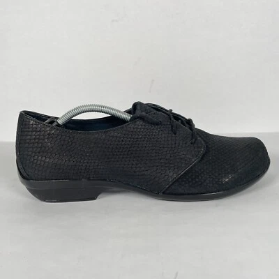 Mocasines Dansko Olive para mujer talla 40 EE. UU. 9,5 zapatos con cordones de cuero de piel de serpiente negros Foto 1 de 4