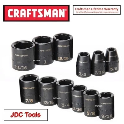 CRAFTSMAN 12 pc 1/2 Drive SAE Impact Socket Set 6 pt - NEW - Image 1 of 4