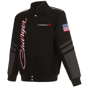 Authentic Dodge Charger Embroidered Cotton Jacket JH Design Black new - Picture 1 of 6