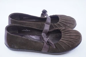 Born Mary Janes Shoes Womens Sz 8 M Bow Brown Leather Suede Casual Comfort - Picture 1 of 6