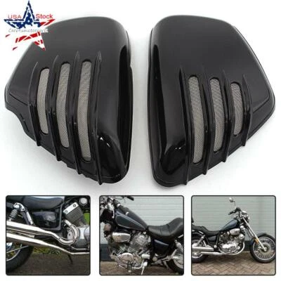 Black Side Battery Fairing Cover L&R for Yamaha Virago 700 750 1000 1100 84-21 Foto 1 de 4