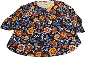 Ruby Rd. 4X colorful fall 3/4 sleeves pullover top - Picture 1 of 4