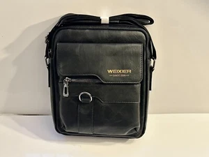 Bandolera/bolso de hombro de cuero PU negro para hombre/mujer. Gran capacidad. - Imagen 1 de 4