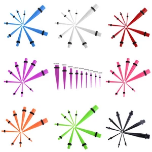 Set 5-9pcs  1.6mm-30mm Big Size Heavy Gauge Stretcher Taper Kit Expander Earplug - Picture 1 of 5