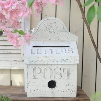 Buzón de boda blanco ideas decorativo caja de tarjetas de boda hogar porche decoración de pared Foto 1 de 4