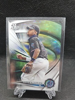 2022 Bowman Platinum Kahlil Watson  Ice Foil  Miami Marlins #TOP-98 CBA - Image 1 of 2