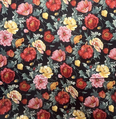 1 yd-plus  REDUCED POPPIES Michael Miller Quilt Shop Quality Fabric Cotton - Image 1 of 4