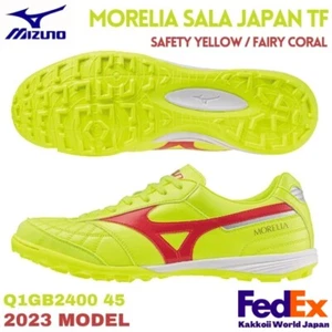 MIZUNO Futsal Shoes MORELIA SALA JAPAN TF Q1GB2400 45 Safety Yellow/Fairy Coral - Picture 1 of 12