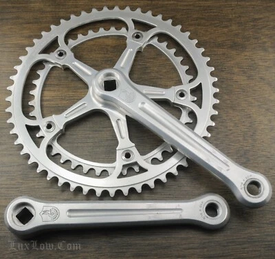 Vintage Campagnolo Super Record Road Bike CRANKS 53t 42t Chainrings Tour Bicycle - Image 1 of 4