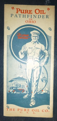 1926 Ohio road map Pure oil gas - Image 1 of 4