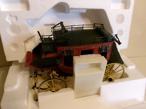Franklin Mint Wells Fargo Die Cast Stage Coach Overland in box 1/16th scale - Picture 1 of 11